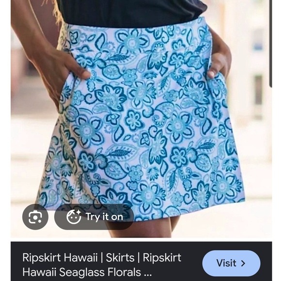 Ripskirt Hawaii Dresses & Skirts - Ripskirt Hawaii Seaglass Florals Blue Paisley Wrap Skirt Sz S Travel Vacation